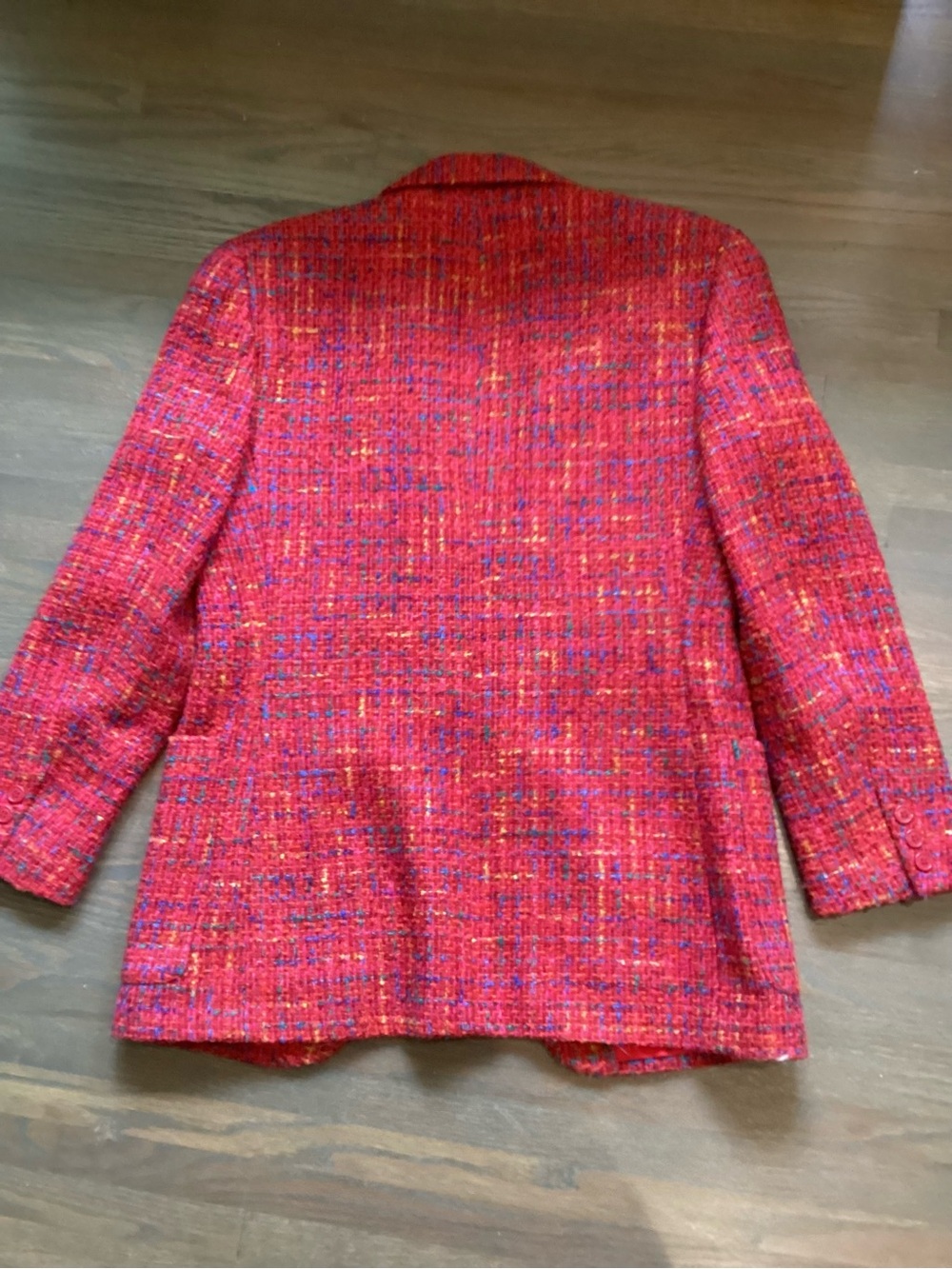 Liz Claiborne Red Tweed Blazer Jacket - Picture 4 of 8